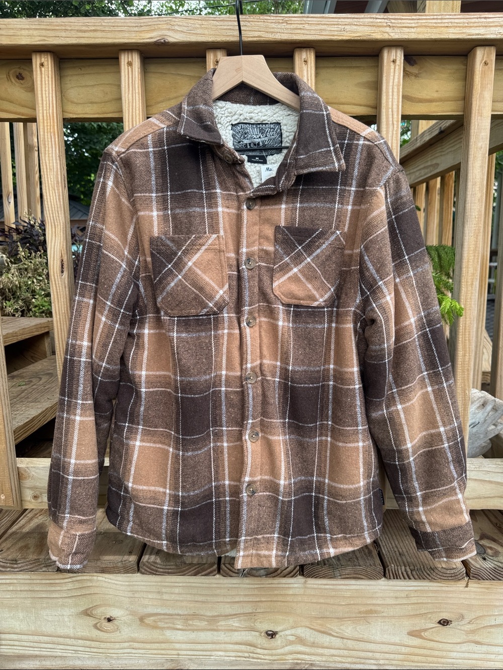 Brooklyn Cloth  Sherpa-Lined Button-Up Jacket NEW
